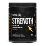 Nutrigo Lab Strength pre-workout supplement bottle