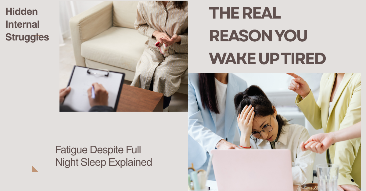 Why am I still tired after 8 hours of sleep morning fatigue illustration