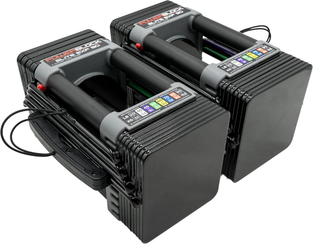 Selector pin system of PowerBlock adjustable dumbbells