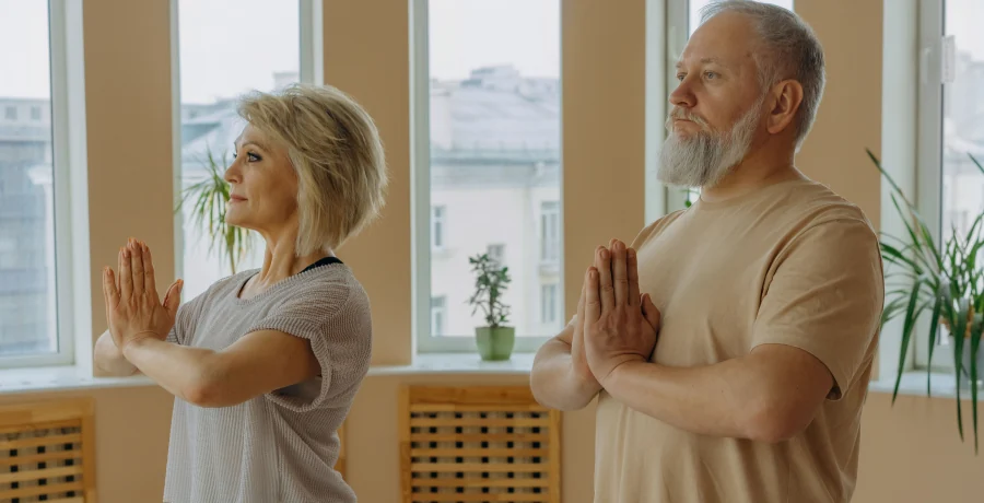 Older adult doing light pulmonary rehabilitation exercise